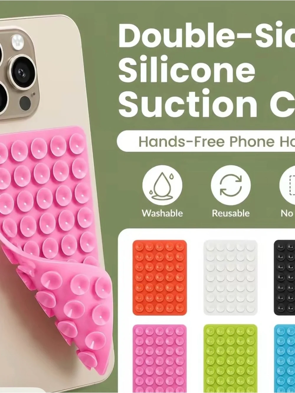 Silicone Suction Cup Phone Holder – Hands-Free Phone Grip 📱